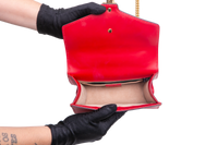 GUCCI SYLVIE SMALL WEB LEATHER RED