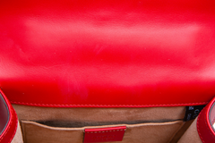 GUCCI SYLVIE SMALL WEB LEATHER RED