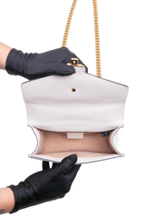 GUCCI SYLVIE SMALL WEB LEATHER WHITE