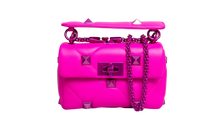 VALENTINO ROMAN STUD SMALL TOP HANDLE PINK