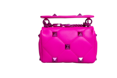 VALENTINO ROMAN STUD SMALL TOP HANDLE PINK