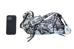 BALENCIAGA LE CAGOLE S GRAFFITI BLACK