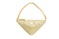 PRADA TRIANGLE YELLOW SATIN RHINESTONE STUDDED