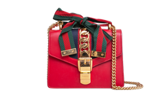 GUCCI SYLVIE SMALL WEB LEATHER RED