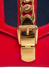 GUCCI SYLVIE SMALL WEB LEATHER RED