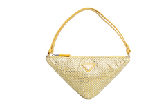 PRADA TRIANGLE YELLOW SATIN RHINESTONE STUDDED