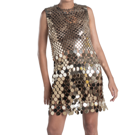 PACO RABANNE VESTIDO GOLD