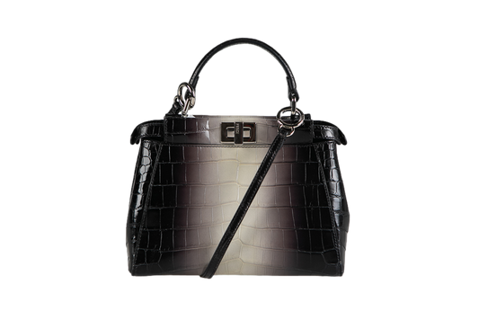 FENDI PEEKABOO CROCO BLACK & WHITE