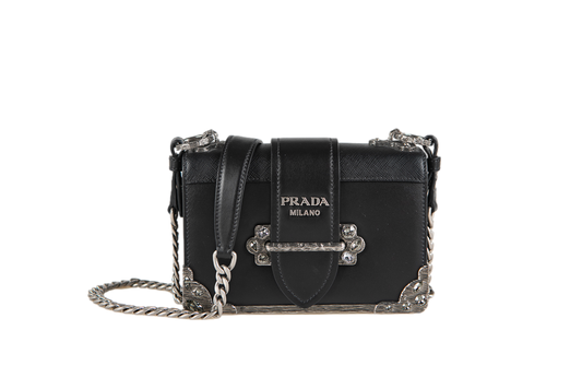 PRADA CAHIER  SMALL & BLK CRYSTALS