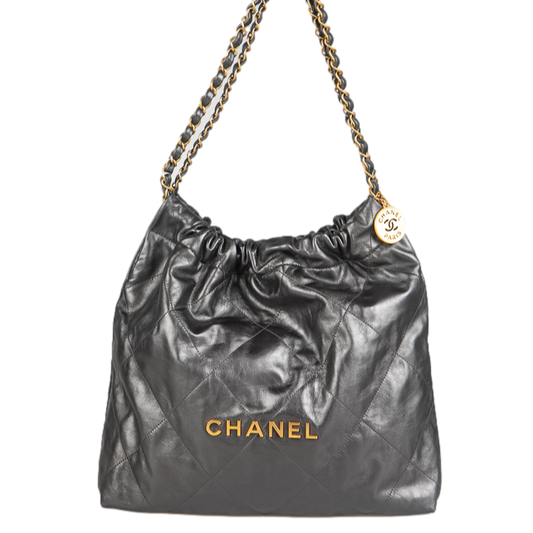 CHANEL 22 BLACK SILVER