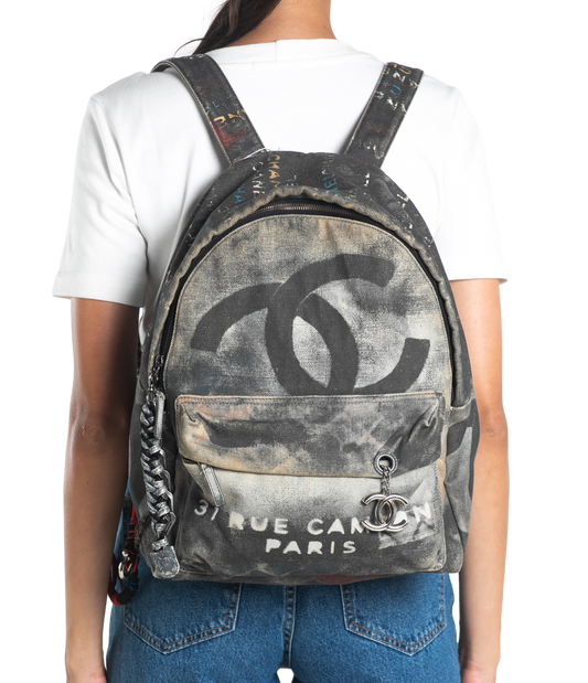 CHANEL BACKPACK GRAFFITI MULTICOLOR CANVAS