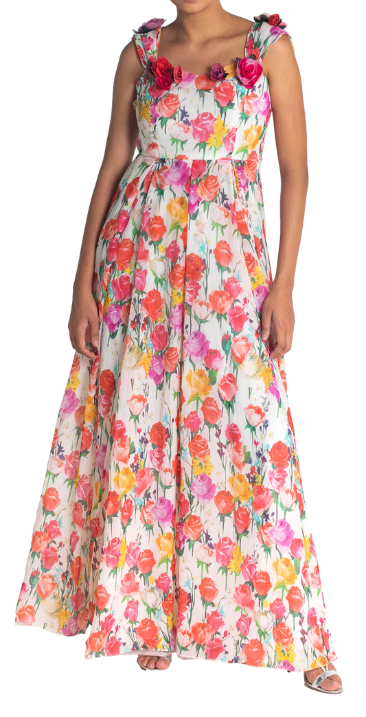 BLUMARINE VESTIDO FLORAL LONGO