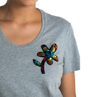 BURBERRY CAMISETA CINZA COM PATCH