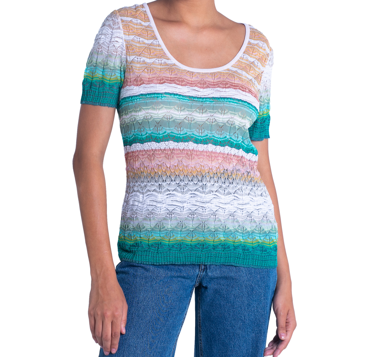 MISSONI CAMISETA TONS VERDE DEGRADE