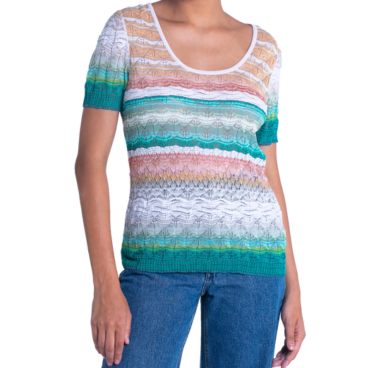 MISSONI CAMISETA TONS VERDE DEGRADE