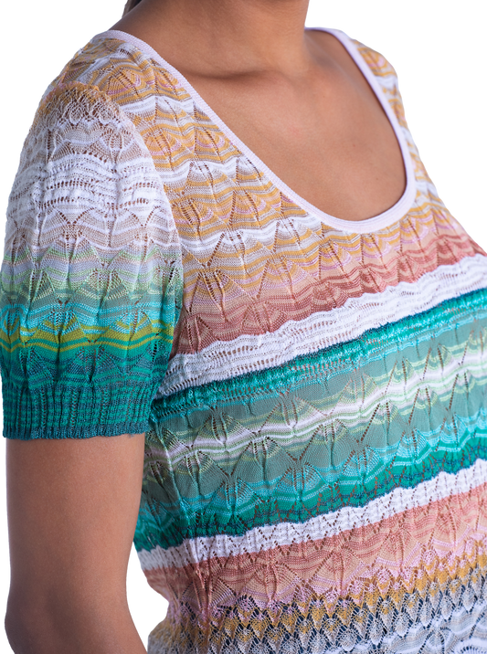 MISSONI CAMISETA TONS VERDE DEGRADE