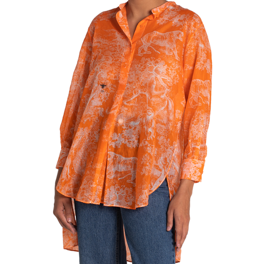 CHRISTIAN DIOR CAMISA ORANGE BOTAO