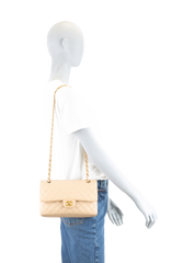 CHANEL DOUBLE FLAP BEGE MEDIUM