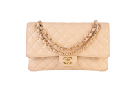 CHANEL DOUBLE FLAP BEGE MEDIUM