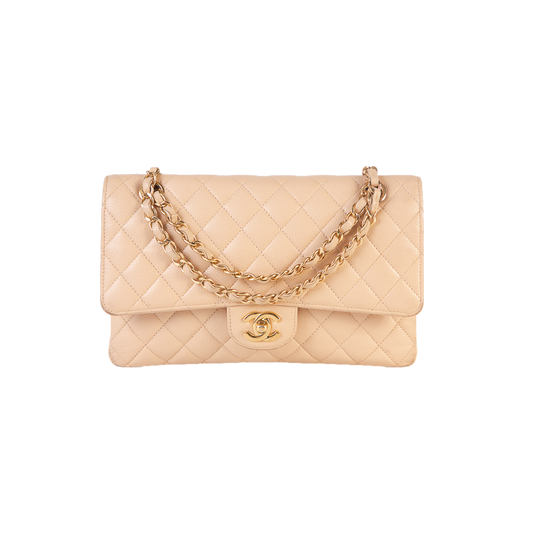 CHANEL DOUBLE FLAP BEGE MEDIUM