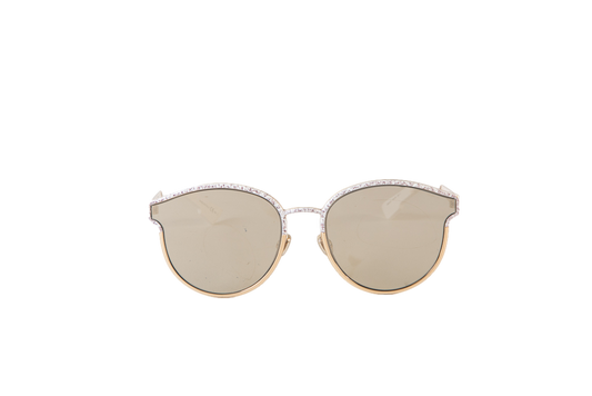 DESAPEGO THASSIA NAVES DIOR OCULOS SYMETRIC GOLD WHITE